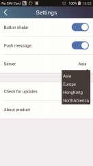 3) Settings (Beállítások) A felhasználó beállíthatja a rezgéseket, vészinformációkat, szervert, aktualizálást, stb.