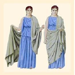 Női viselet - stola és palla A kései köztársaságkorban a stolát ugyanúgy a római asszonyok szimbólumának tekintették, mint a férfiak esetében a togát.