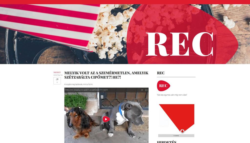 REC - SZÓRAKOZÁS A Videa hivatalos blogja, random videós tartalmak, amik éppen nagyon pörögnek a