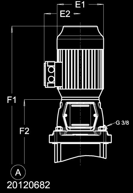 DPV(C/S) 60B 50Hz 4 PÓLUSÚ-DIN V tengelykapcsolós; V18 Típus Nyomás osztály P [kw] Motor DPV(C/S)F E1 E2 P F1 F2 Súly kg 60/3 2,2 195 145 973 643 103 60/4 3 195 145 1051 721 108 PN10 60/5 4 220 167