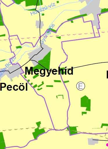 A) Területrendezési tervlap Megyehíd község helyi építési sza