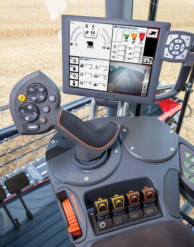 A MASSEY FERGUSONTÓL 01 01 Hátsó dobkosártávolság 02 04 02 Első dobkosártávolság 03 05 07 03 Cséplődob fordulatszámának állítása 04 Ventilátor fordulatszámának állítása 06 08 09 05 Felső rosta