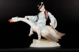 Flamingó pár / Flamingo couple német, 1919-1945 közötti jelzéssel, festett, mázas porcelán, talpán jelzett: ENS Germany german, with sign between