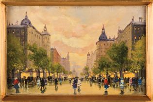 század / 20th century Tehénfogat / Cattle drawn carrige olaj, vászon / oil on canvas 60 x 80 cm Jelezve