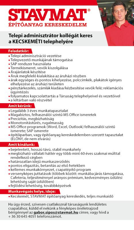 +36 30 928 5719 BETANÍTOTT munkakörbe keresünk elsődlegesen férfi munkaerőt német irodaszék gyártó üzembe, ajkai és noszlopi munkavégzéssel.