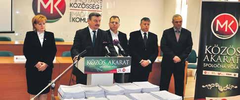 A Közös akarat címet viselő választási programnyilatkozat január 12-i bemutatójára, melyet a jelenlévők egy kiadvány formájában haza is vihettek, zsúfolásig megtelt a komáromi Tiszti Pavilon