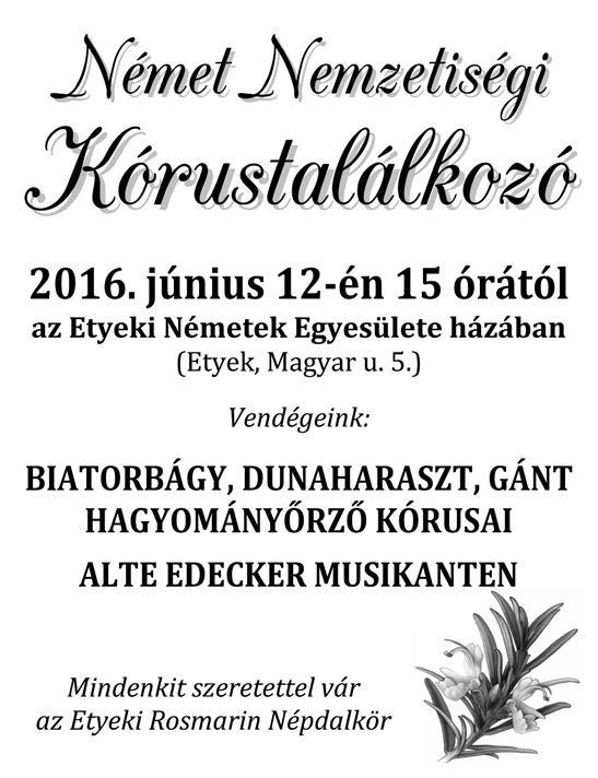 oldal_layout 1 6/6/16 10:29 PM Page 2 PROGRAMAJÁNLÓ Etyeki búcsú 200 éves az Etyeki Sarlós Boldogasszony plébániatemplom 2016. július 1.