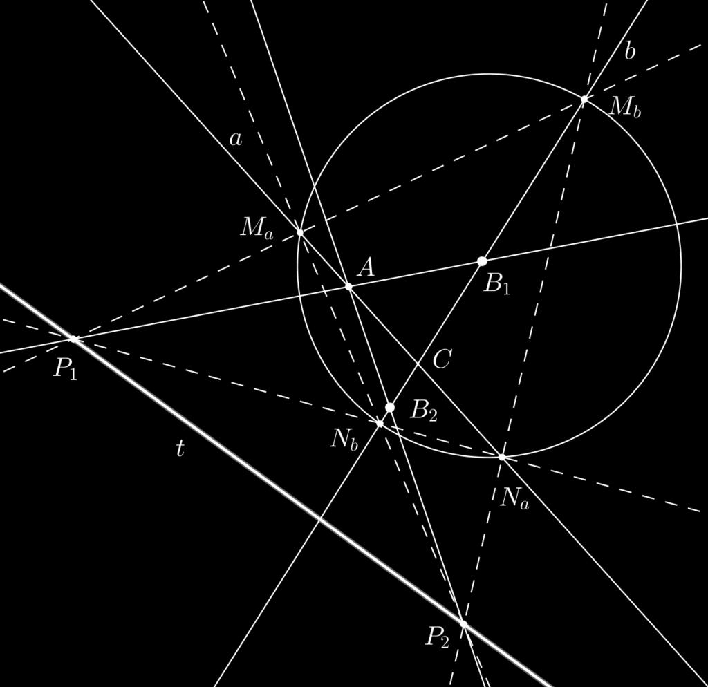 Itt is mint az euklideszi geometriában teljesül, hogy a ABC háromszögben CAB és ABC szögek akkor és csak akkor egyenl ek, ha a szemközti oldalak hossza megegyez.