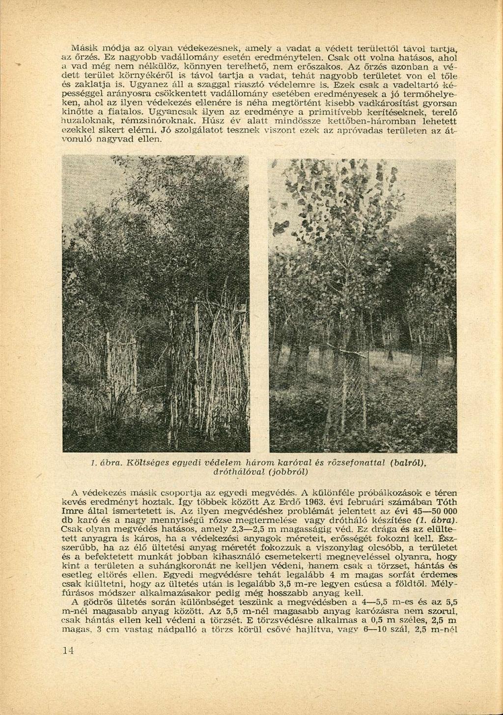 Másik módja az olyan, védekezésnek, amely a vadat a védett területtől távol tartja, az őrzés. Ez nagyobb vadállomány esetén eredménytelen.