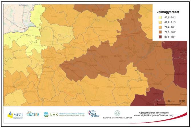 és az 31. ábra: A hőhullámos napok gyakorisága (%/év) 20