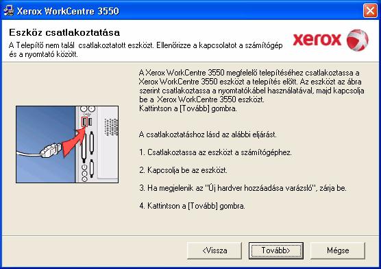 3. Kattintson a Program telepítése elemre. 4. Kattintson a Helyi nyomtató tipikus telepítése elemre, majd a helyi nyomtató telepítéséhez kövesse a varázsló utasításait.