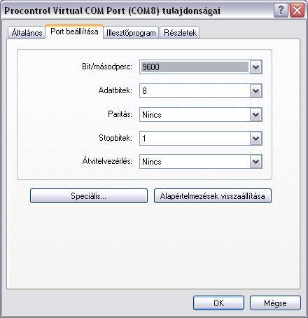 A felugró ablakban válassza a Port beállítása fület, majd kattintson a Speciális
