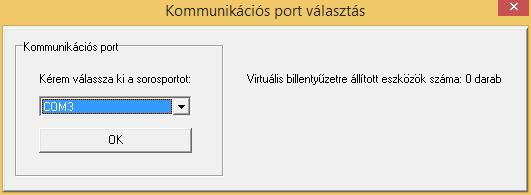 Ha előbb kattintottunk a manuális csatlakozás gombra, akkor minden elérhető portot listáz.