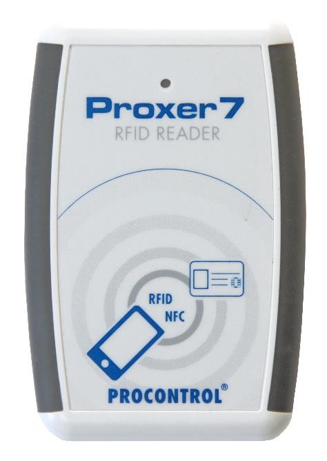 Általános leírás A Proxer7 egy Proximity kártyaolvasó, ami RFID kártyák és transzponderek (változatos alakú, például karkötő vagy kulcstartó alakú jeladók) olvasására szolgál.