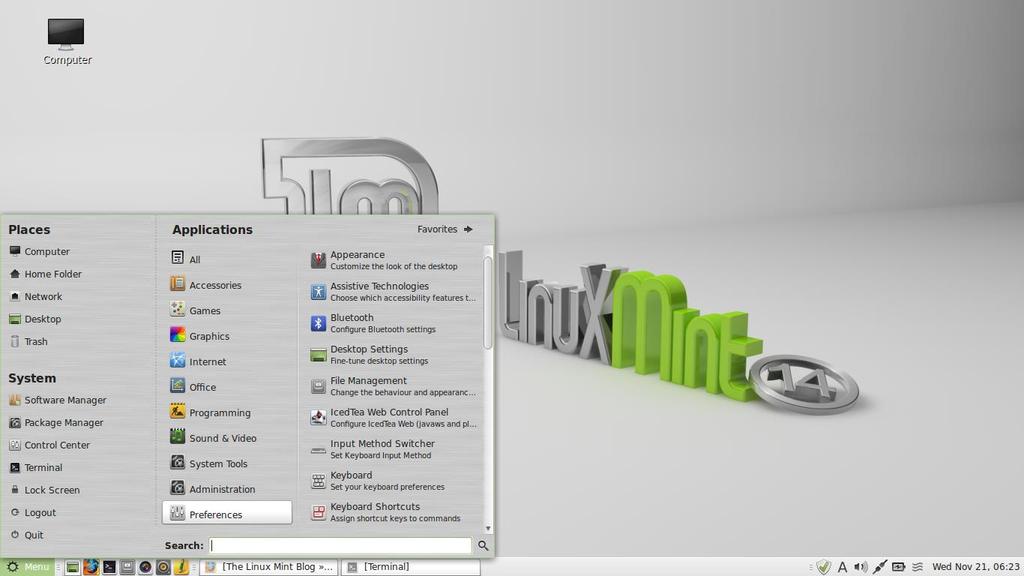 Mint A Linux Mint érdekessége, hogy valójában az Ubuntura építkezik, és ugyanazt a szoftveres hátteret alkalmazza.