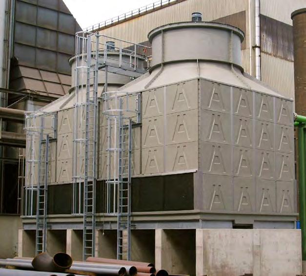 Hűtőtornyok HVAC (fűtés- és légtechnika) Hűtés Kis- és közepes ipari alkalmazások MARLEY NC ÜVEGSZÁL-ERŐSÍTÉSŰ HŰTŐTORONY keresztáramú