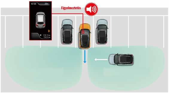 ** Ha az autó előtt nincs jármű, a rendszer fenntartja a vezető által beállított sebességet (40 km/h fölött).