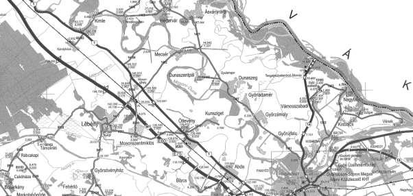 A TERÜLETI ADOTTSÁGOK 169 2.28. ábra: A Szigetköz közlekedési hálózata II. Forrás: Győr-Moson-Sopron megye úthálózati térkép A 150-es útvonal Mosonmagyaróvárt Rajkával köti össze.
