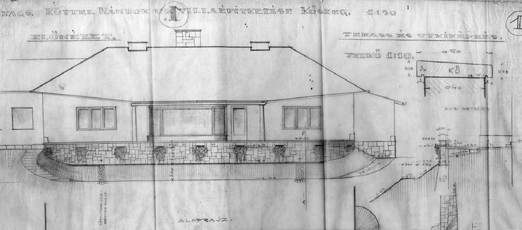 A kőszegi Küttel-villa építéstörténete 15. Fritz August Breuhaus: Küttel-villa, 1933 1934; Szombathelyi Építő Rt. terve a terasz kialakításához.