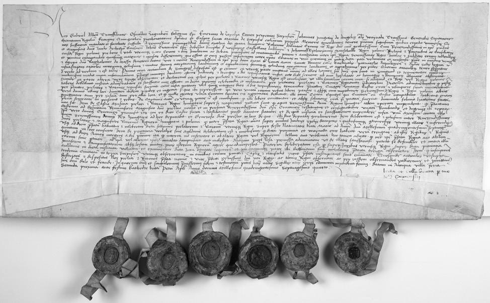 Handó György könyvtára 20. Oklevél hat függőpecséttel, (Szepes)ófalu (Spišská Stará Ves), 1474. február 21.