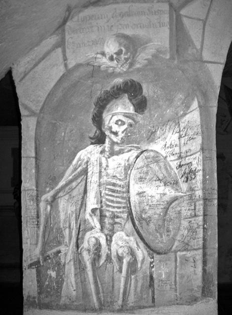 Lővei Pál 16. Haláltánc (részlet), 1771 körül Léka, egykor az ágostonos remeték temploma, jelenleg plébániatemplom, Nádasdy-kripta (Fotó: Lővei Pál, 2008) 17.
