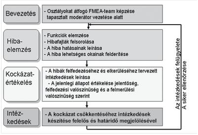 folyamat Rendszer- FMEA termék 3. ábra. Az FMEA alkalmazási területei a logisztikában és a releváns VDA fogalmak hozzárendelése (Forrás: saját szerkesztés). 3. Az FMEA végrehajtásának fő lépései A 4.