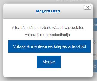 7. Ha az összes lapot megtekintette, az összegző képernyőre jut, ahol ellenőrizhetőek a megválaszolatlan kérdések.