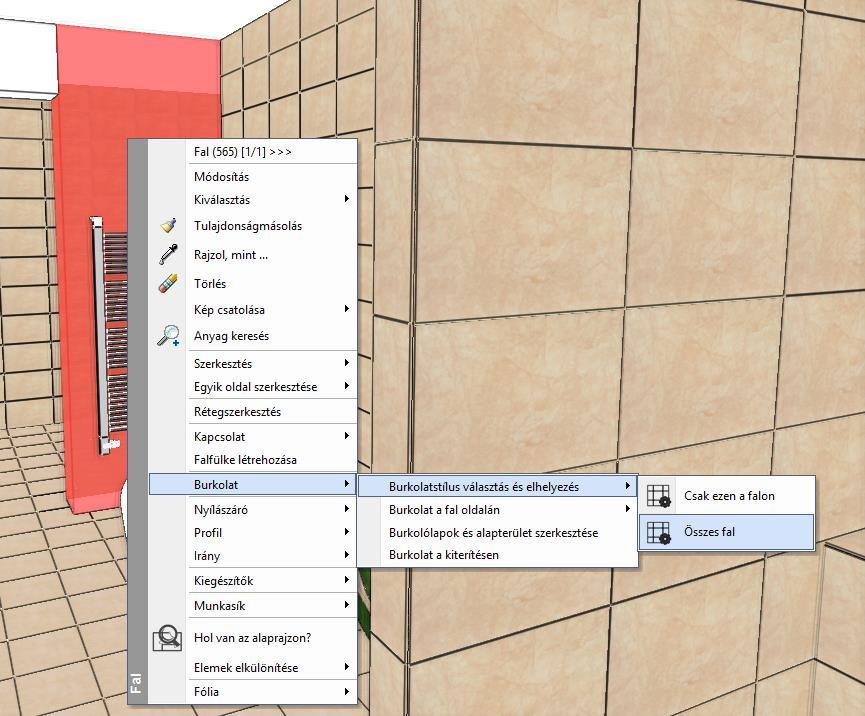 16 3. Lecke: Fürdőszoba tervezés - Burkolás A felugró párbeszéd ablakban győződjünk meg