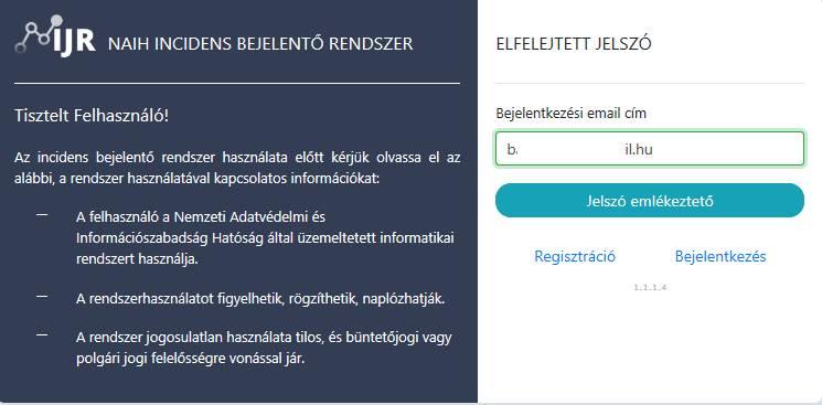 6. ábra Bejelentkező felület Elfelejtett jelszó 7.