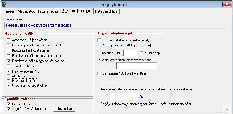 11.2.1. Települési támogatás gyógyszerköltség kezelésével A havi gyógyszerköltség kezelésére szolgáló