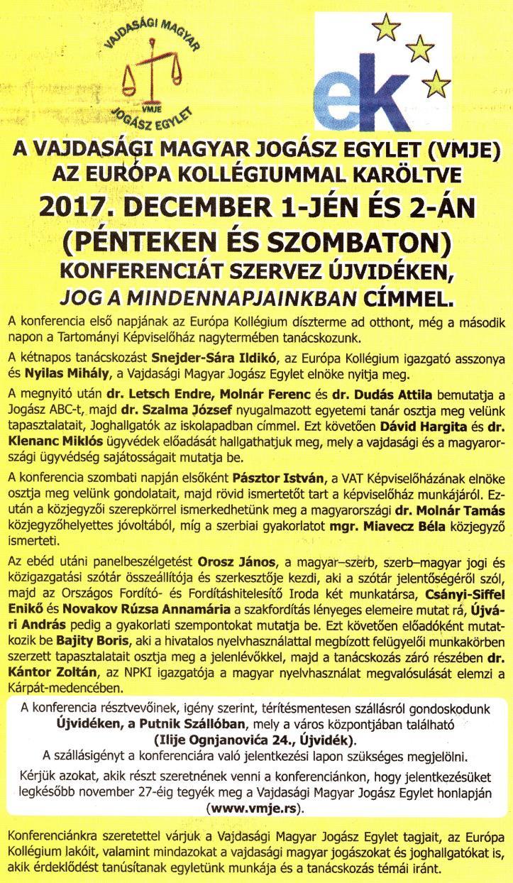 Magyar Szó, 2017. november 9. 10.