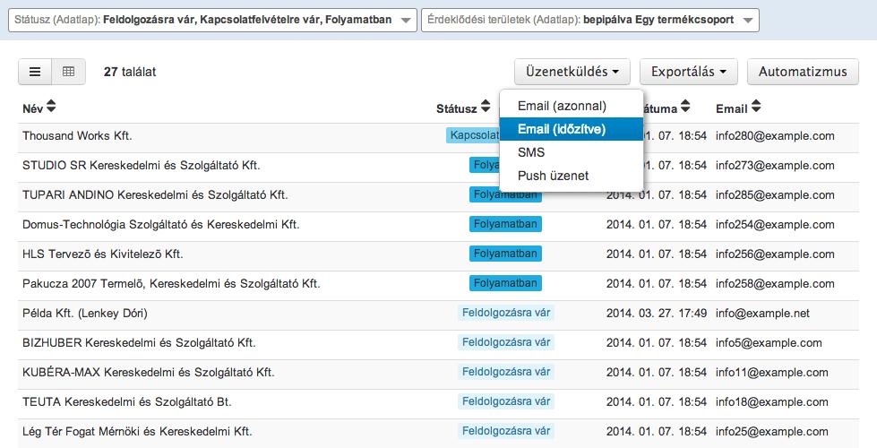 7. Szűrők létrehozása CRM-es adatok alapján egyéni szűrések, célcsoportok meghatározása. Könnyen.