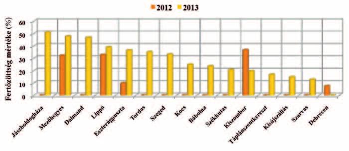 A levélfoltosságok a viszonylag magas fertőzöttségi szint ellenére sem csökkentették lényegesen a termés menynyiségét. Mi várható 2014-re? 4.