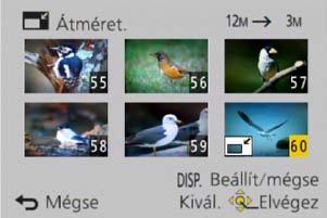 Alkalmazás (megtekintés) A [Lejátszás] menü használata [TÖBBET] A gombbal válassza ki a [TÖBBET] lehetőséget, és nyomja meg a [MENU/SET] gombot A gombbal válassza ki a méretet, és nyomja meg a