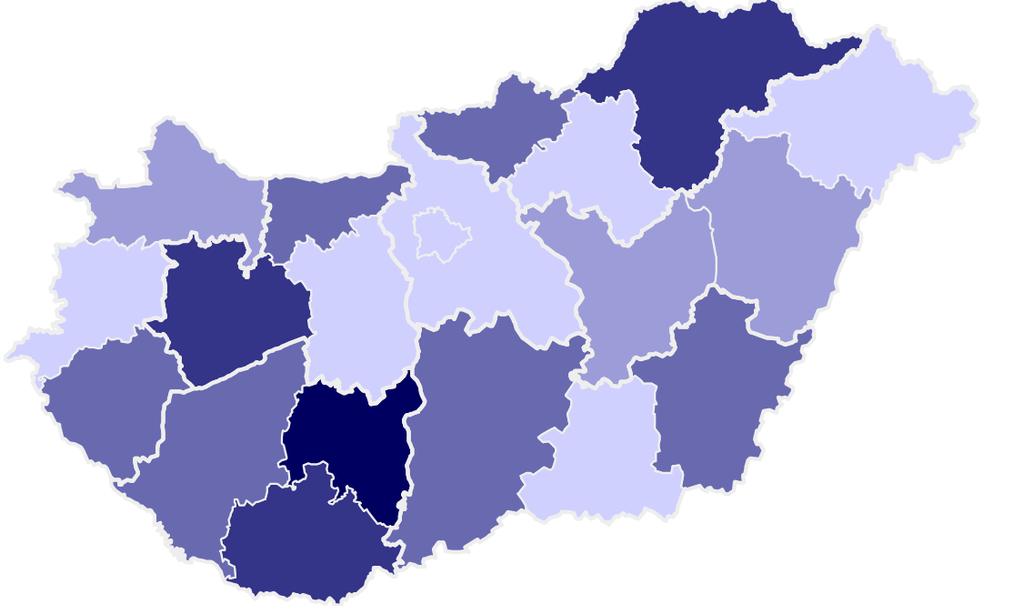 Békés megyében ez az arány 1,1 %, míg Hajdu-Bihar megyében 1,3 %.