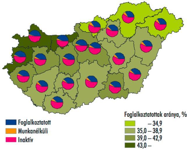 milyen térbeli különbségei vannak. Ez utóbbihoz a tankönyv nem ad tényeket, viszont a 2016. évi mikrocenzus adataiban a 2011-es népszámlálási időszakhoz (24.