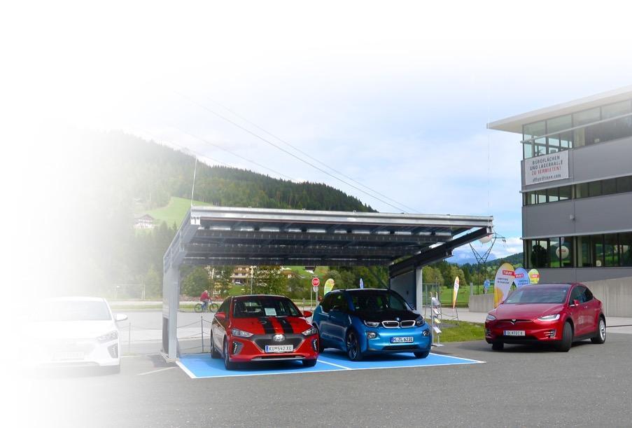 Kioto-PVP-Sonnenkraft - Carport előnyei 5 kwp napelemes rendszer 2 gépkocsi beállóra = 35.