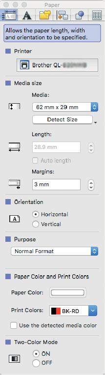 A P-touch Editor használata 2 színű nyomtatás konfigurálása 6 A nyomtató 2 színű nyomtatásra is alkalmas.