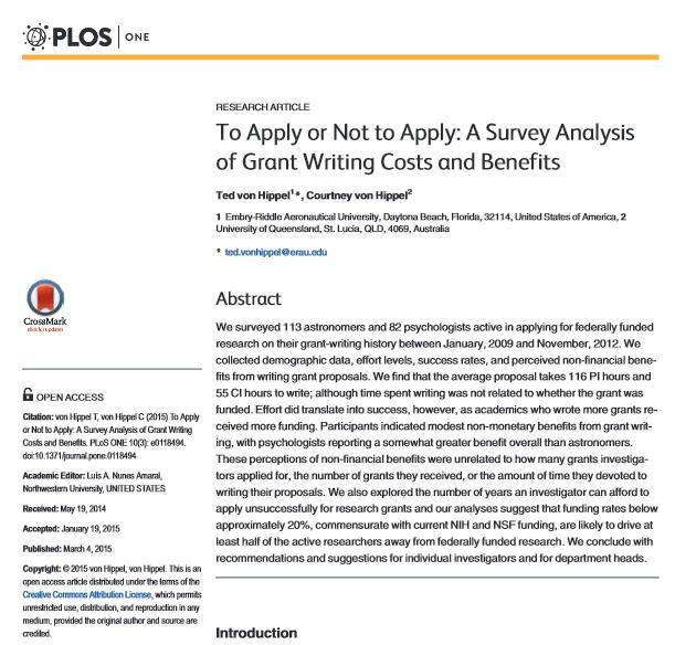 PLOS ONE: CC BY Copyright: 2015 von Hippel, von Hippel.