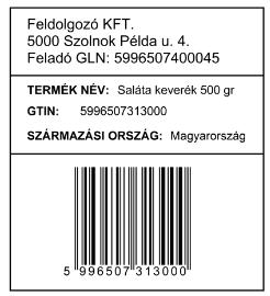a fuvarlevél száma lehet) A feladás helyének azonosítása (azaz a szállítási hely GLN-je) Az átvétel helyének azonosítása (azaz az átvevőhely/kereskedelmi partner GLN-je) Szállítási dátum Feladó fél