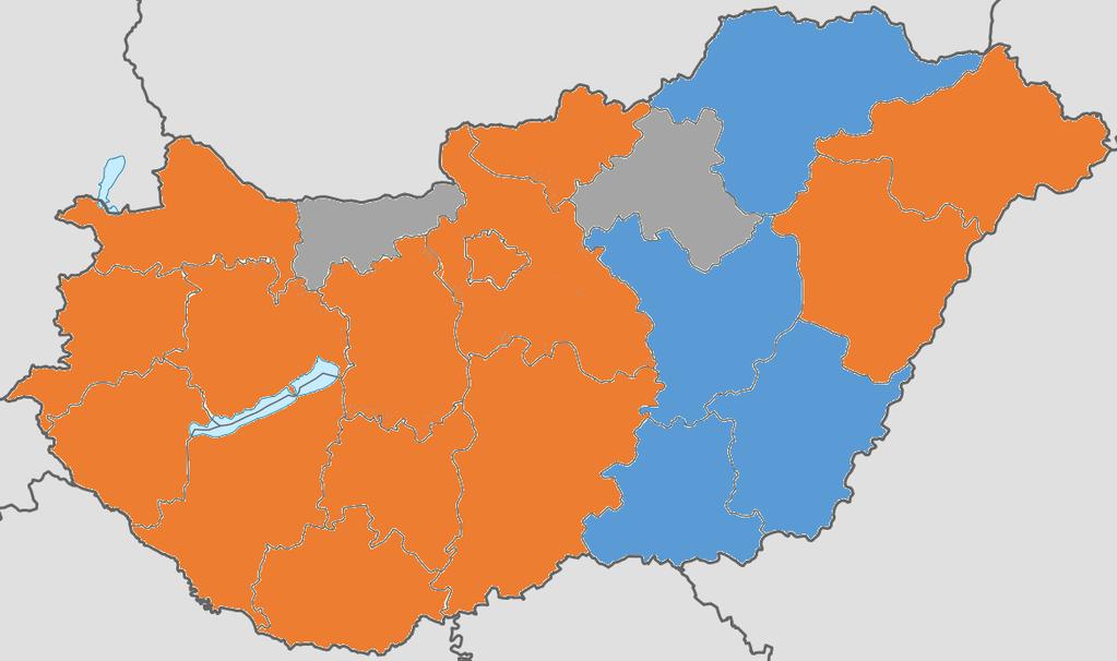 Győr-Moson-Sopron 36 foglalkoztató Vas 45 foglalkoztató Veszprém 32 foglalkoztató Komárom- Esztergom 28 foglalkoztató Fejér 35 foglalkoztató Nógrád 31 foglalkoztató Budapest 43 foglalkoztató Pest 31