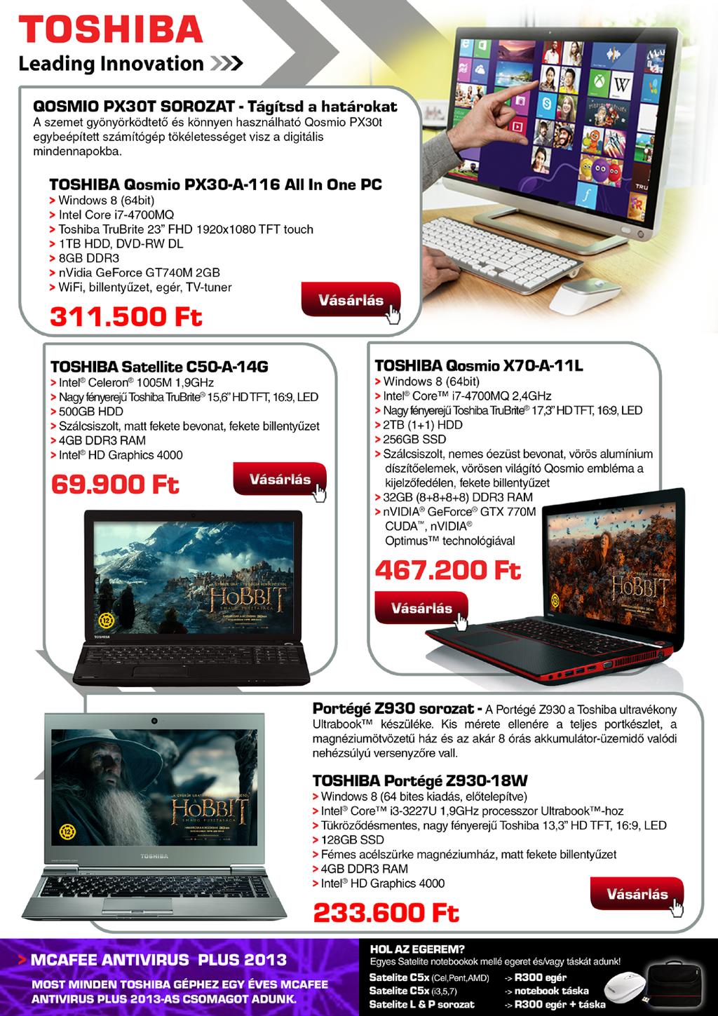 TOSHIBA ajánlatok