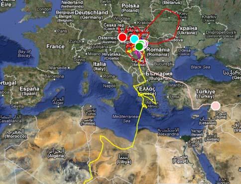 C.1 Műholdas nyomkövetés a fő konfliktus területek behatárolására Térképi