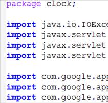 Alkalmazásfejlesztés Google App Engine-re Java-ban - Schubert Tamás A ClockServlet osztály a Users API-t használja, hogy információt szerezzen az alkalmazást hívó felhasználóról, aki bejelentkezett a
