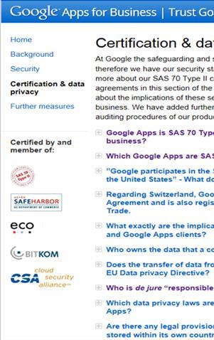 Bevezetés - Schubert Tamás Hozzáférés Biztonság Adatok sértetlensége Érvényesíthetőség és felügyelet Google Apps tanúsítványok [1.17] Amazon Web Services (AWS) tanúsítványok - AWS Compliance [1.