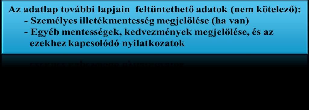 B400-as adatlap nem kötelezően kitöltendő további lapjai (B400-4 B400-7) A vagyonszerző, ha kedvezmény, mentesség igénybevételére vonatkozóan a B400-as adatlapon nyilatkozik, akkor az eljárás