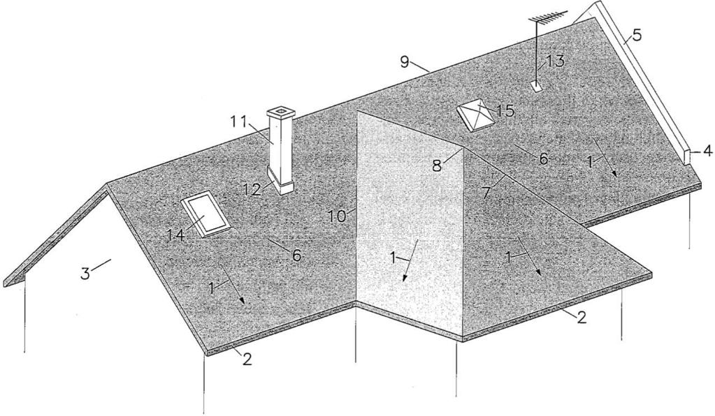 Magastetők: alapfogalmak 1. Esésvonal, a vízelvezetés iránya 2. Eresz, párkány 3. Oromfal 4. Tűzfal 5. (Macskarámpa/lépcső) 6.