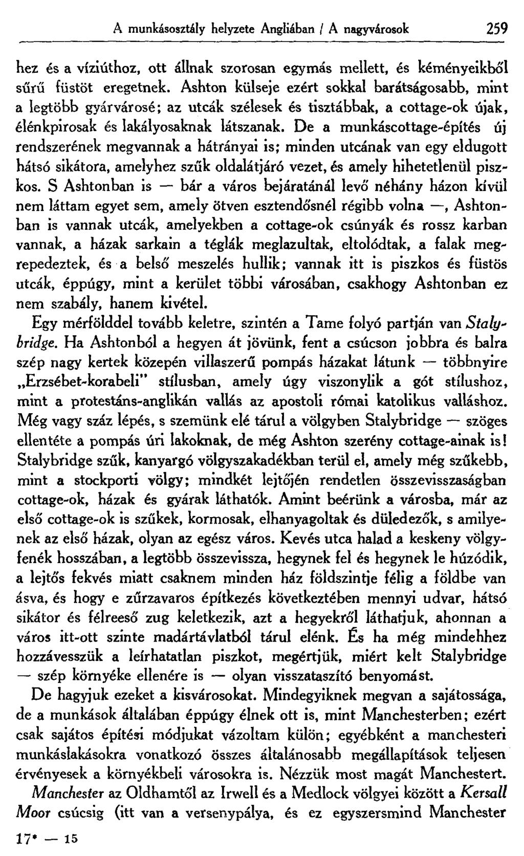 A munkásosztály helyzete Angliában / A nagyvárosok 259 hez és a víziúthoz, ott állnak szorosan egymás mellett, és kéményeikből sűrű füstöt eregetnek.