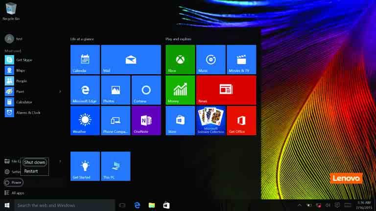 2. fejezet A Windows 10 használatának megkezdése A számítógép kikapcsolása Ha egy vagy két napig nem