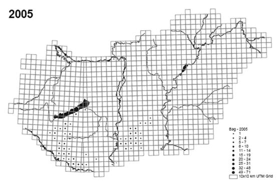 Az aranysakál terítékének változása (forrás: Csányi S.